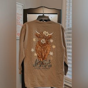 JUNIOR Simply Southern long sleeve Tee, size 14, never worn, gray/brown color.